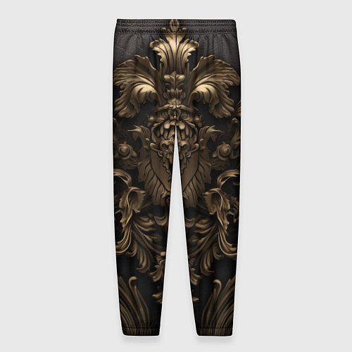 Мужские брюки Золотистая корона и узоры / 3D-принт – фото 2