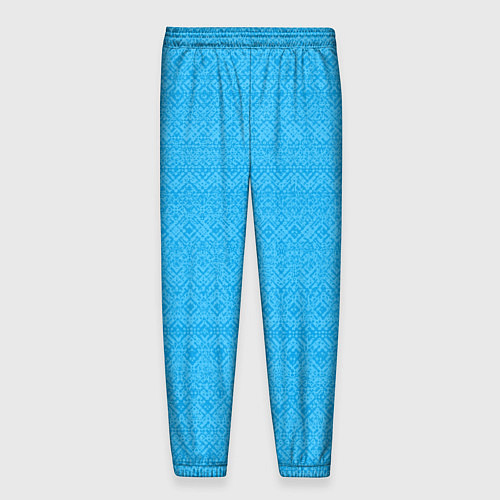 Мужские брюки Однотонный голубой полосатый узор / 3D-принт – фото 2