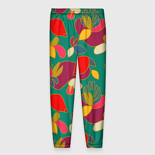 Мужские брюки Ягодно-цветочная абстракция / 3D-принт – фото 2