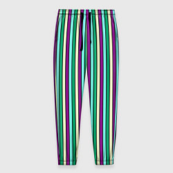 Мужские брюки Фиолетово-зелёный полосатый