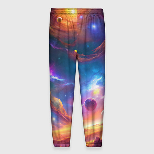 Мужские брюки Космический пейзаж яркий с галактиками / 3D-принт – фото 2