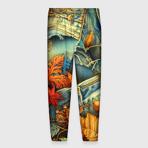 Мужские брюки Композиция из цветов и рваной джинсы - нейросеть / 3D-принт – фото 2