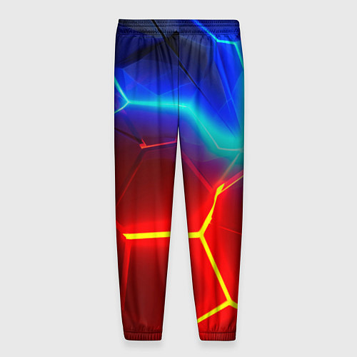 Мужские брюки Красные плиты с ярким светом / 3D-принт – фото 2