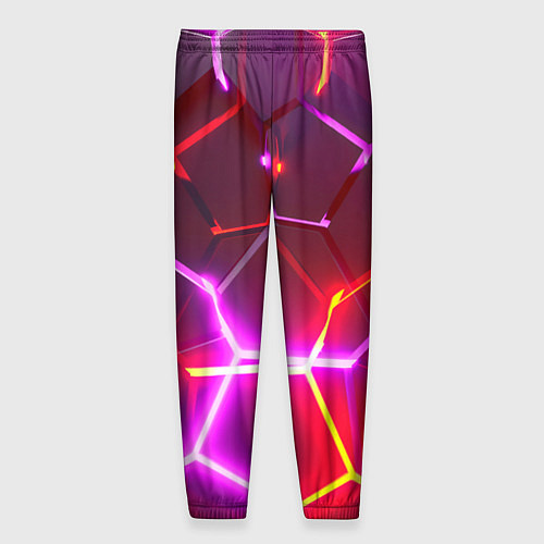 Мужские брюки Красные плиты с фиолетовым свечением / 3D-принт – фото 2