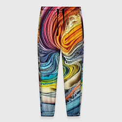 Брюки на резинке мужские Красочная джинсовая воронка, цвет: 3D-принт