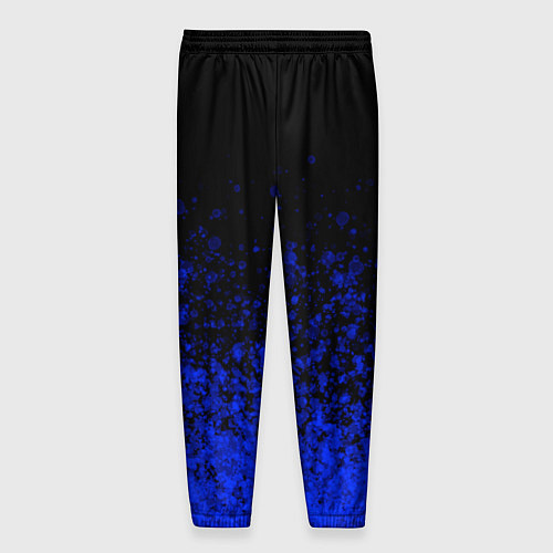 Мужские брюки Чёрный и ультрамарин абстрактный / 3D-принт – фото 2