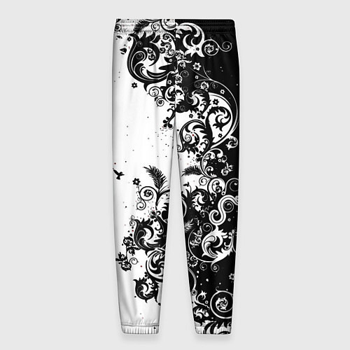 Мужские брюки Чёрно белый стильный узор / 3D-принт – фото 2