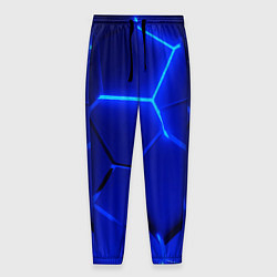Брюки на резинке мужские Текстура темных синих неоновые плиты, цвет: 3D-принт