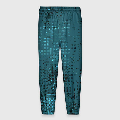 Мужские брюки Тёмный бирюзовый абстракция однотонный / 3D-принт – фото 2