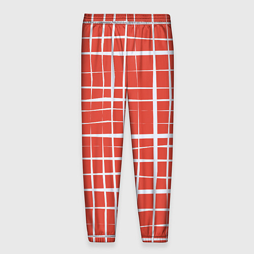 Мужские брюки Светлая клетка на красном / 3D-принт – фото 2