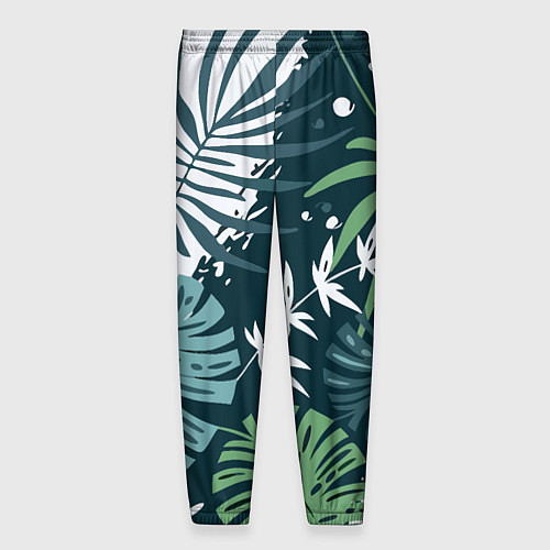 Мужские брюки Листья тропических джунглей абстракция / 3D-принт – фото 2