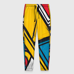 Брюки на резинке мужские Загаражное граффити, цвет: 3D-принт