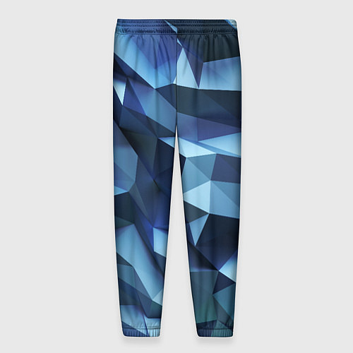 Мужские брюки Искаженная синяя геометрия / 3D-принт – фото 2