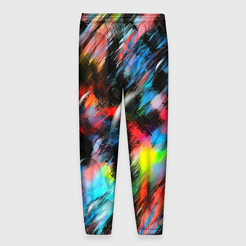 Мужские брюки Цветные краски абстракция / 3D-принт – фото 2