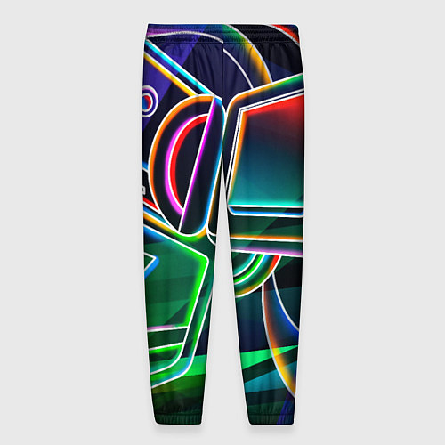 Мужские брюки Неоновая психоделика геймер / 3D-принт – фото 2