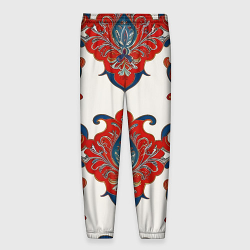 Мужские брюки Узор красно-синий на белом фоне / 3D-принт – фото 2
