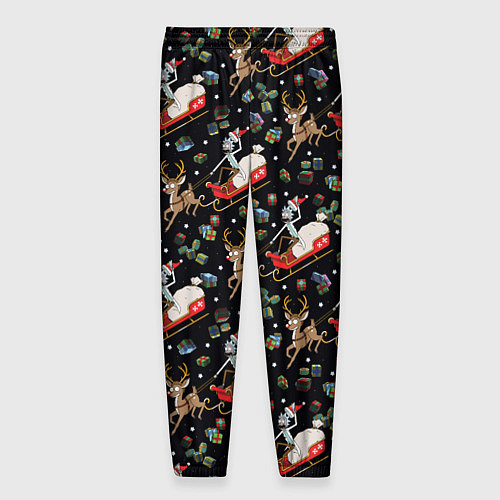 Мужские брюки Рик и Морти сани с оленем - Christmas / 3D-принт – фото 2