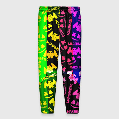 Мужские брюки Marshmello pattern neon steel / 3D-принт – фото 2