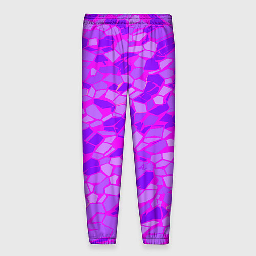 Мужские брюки Фиолетовые плитки на розовом фоне / 3D-принт – фото 2