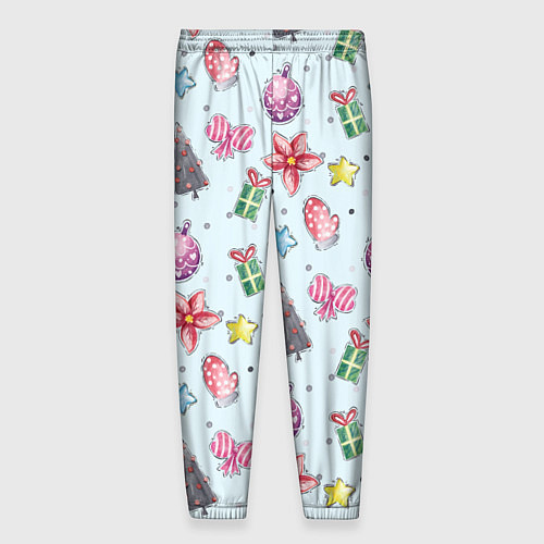 Мужские брюки Новогодний фон / 3D-принт – фото 2