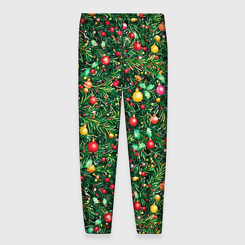 Мужские брюки Разноцветные шары на ёлке / 3D-принт – фото 2