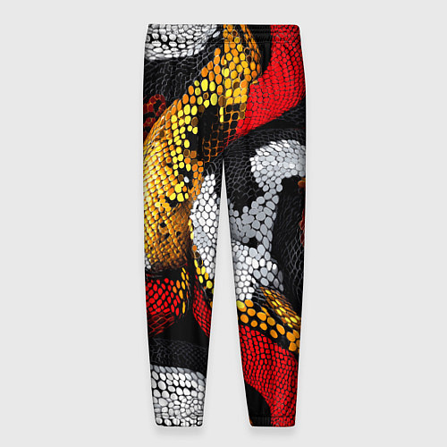 Мужские брюки Яркий змеиный паттерн / 3D-принт – фото 2