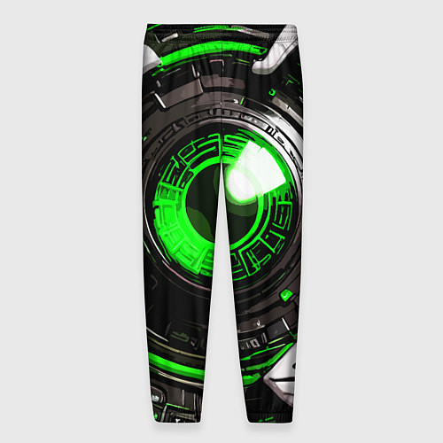 Мужские брюки Зелёная сфера киберпанк / 3D-принт – фото 2