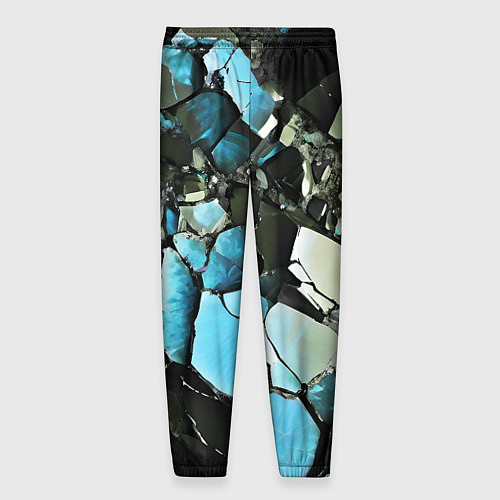 Мужские брюки Чёрно-синий камень / 3D-принт – фото 2