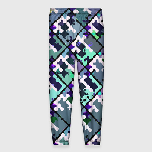 Мужские брюки Бирюзовый абстрактный паттерн / 3D-принт – фото 2