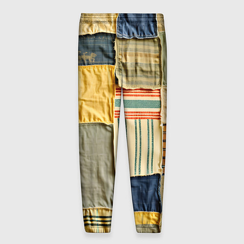 Мужские брюки Пэчворк в желтых оттенках / 3D-принт – фото 2