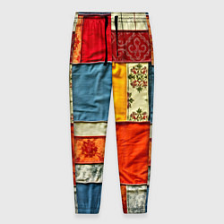 Брюки на резинке мужские Пэчворк из ярких тканей, цвет: 3D-принт