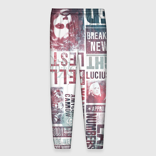 Мужские брюки Паттерн газеты - Гарри Поттер Сириус Блэк и Люциус / 3D-принт – фото 2