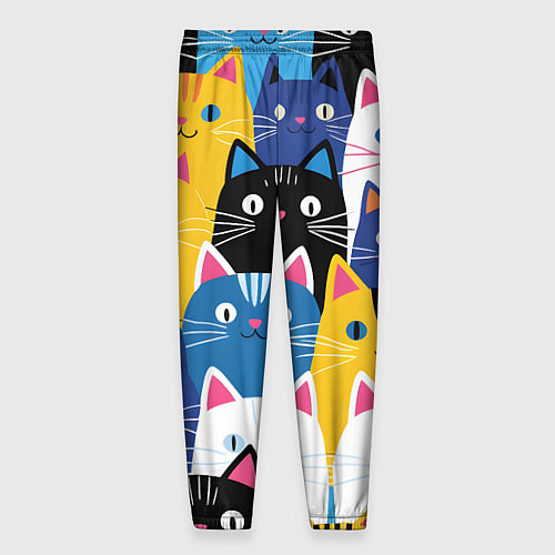 Мужские брюки Много цветных котиков / 3D-принт – фото 2