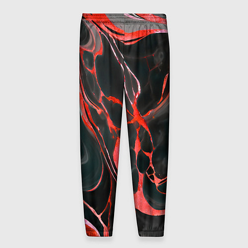 Мужские брюки Красно-чёрный мрамор / 3D-принт – фото 2