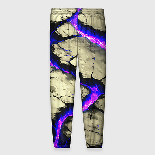 Мужские брюки Треснувший камень фиолетовый / 3D-принт – фото 2
