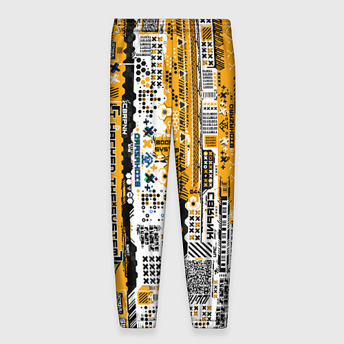 Мужские брюки Cyberpunk pattern yellow / 3D-принт – фото 2