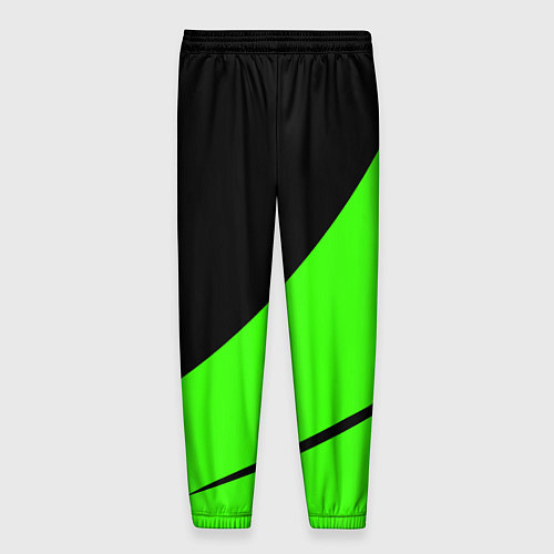 Мужские брюки Чёрный с зелёным двуцветный / 3D-принт – фото 2