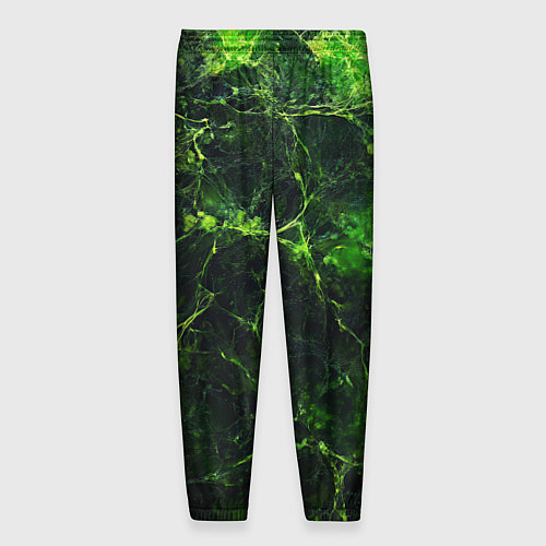 Мужские брюки Зеленая ядовитая текстура / 3D-принт – фото 2