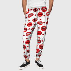 Брюки на резинке мужские Губной паттерн, цвет: 3D-принт — фото 2