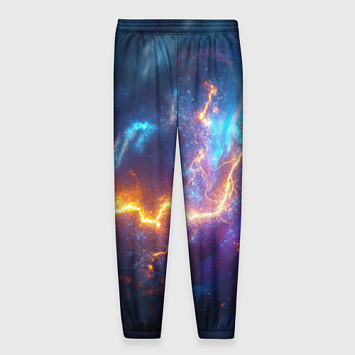 Мужские брюки Космическая молния текстура / 3D-принт – фото 2