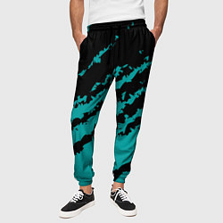 Брюки на резинке мужские The color is black and light blue, цвет: 3D-принт — фото 2
