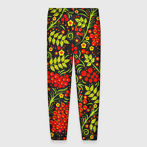 Мужские брюки Красная рябина хохлома / 3D-принт – фото 2