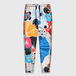 Брюки на резинке мужские Цветы - абстрактные узоры, цвет: 3D-принт