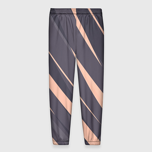 Мужские брюки Перламутровый серый полосы / 3D-принт – фото 2