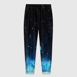 Брюки на резинке мужские Синяя светящееся краска, цвет: 3D-принт
