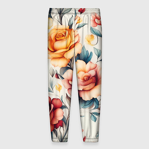 Мужские брюки Паттерн с переплетением цветов / 3D-принт – фото 2