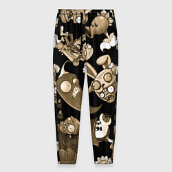 Брюки на резинке мужские Растения против зомби в бежевом цвете, цвет: 3D-принт