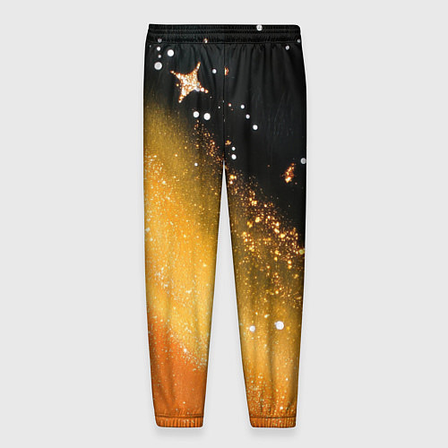 Мужские брюки Черно-оранжевая блестящая текстура / 3D-принт – фото 2