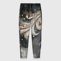 Брюки на резинке мужские Бежевый объемный узор, цвет: 3D-принт