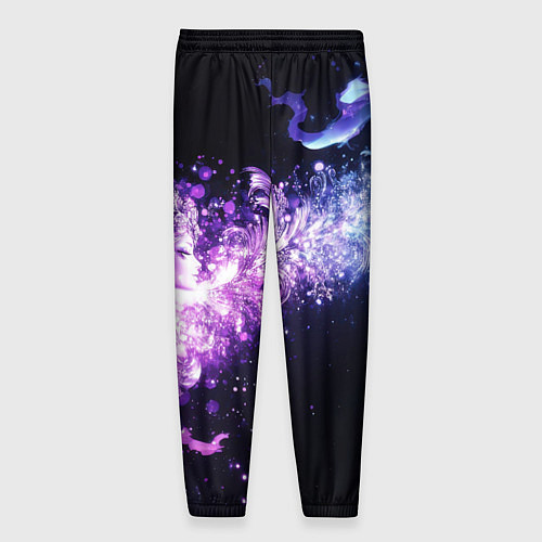 Мужские брюки Фиолетово-синяя абстрактная волна / 3D-принт – фото 2